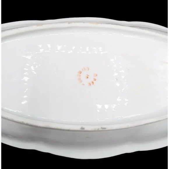 Lusterware Relish Tray Handles Rose Floral Porcelain Dish Vintage German 9.5" - Picture 15 of 15